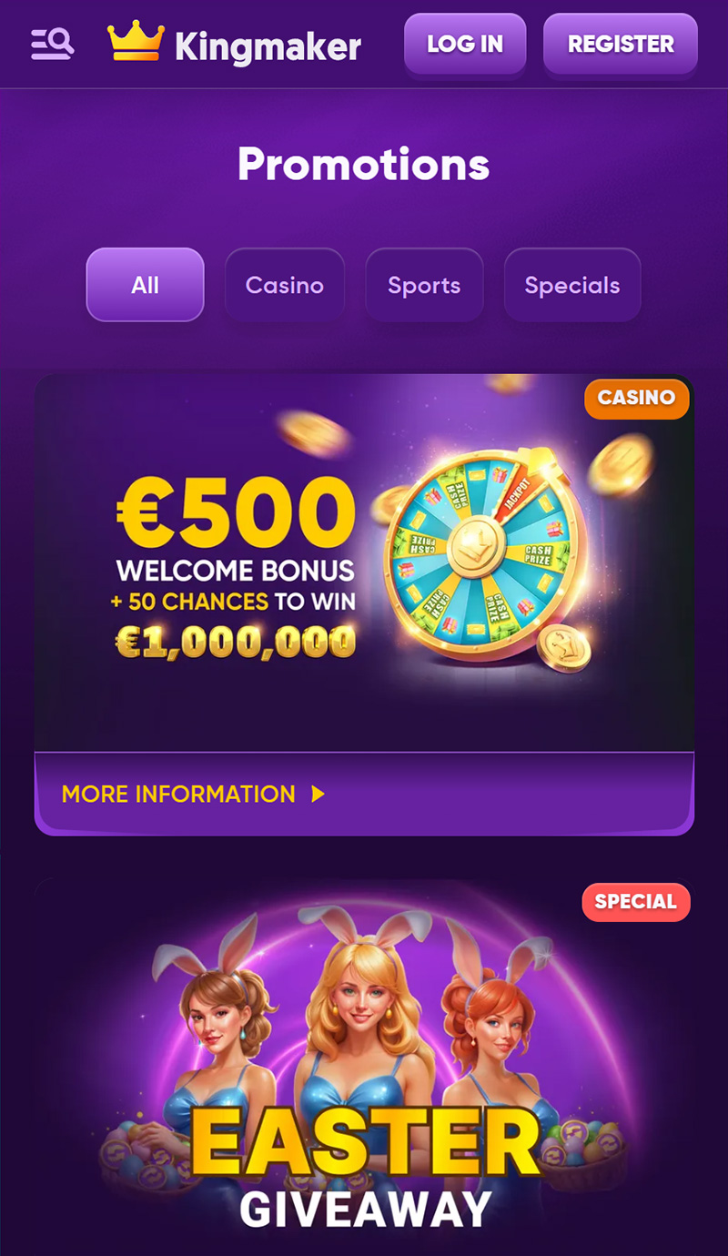 Kingmaker casino bonus